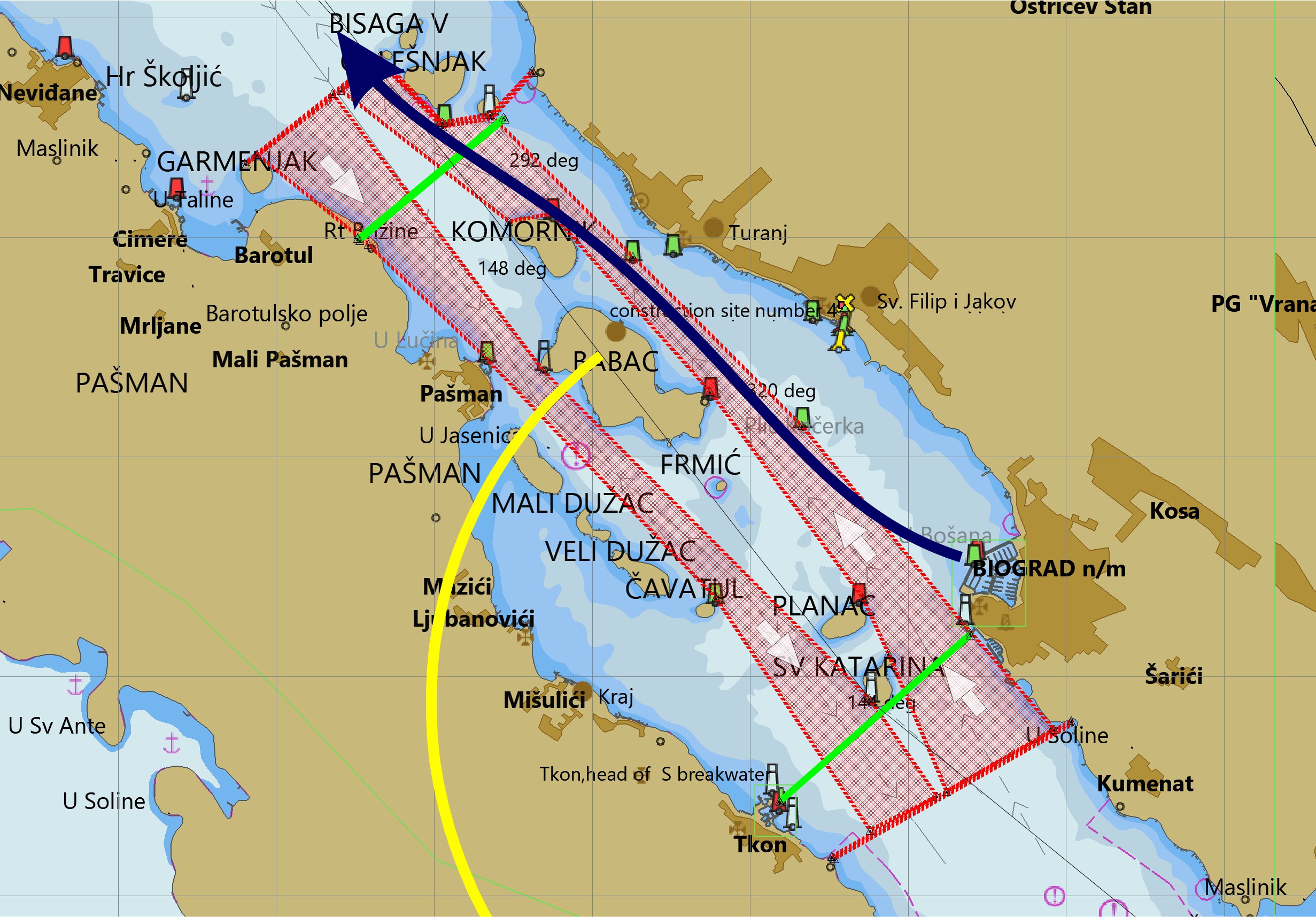 Wyjście z Biogradu na północ